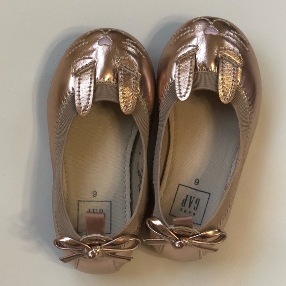 ROSE Gold GAP Bunny Ballet Slippers - Picture 3 of 3
